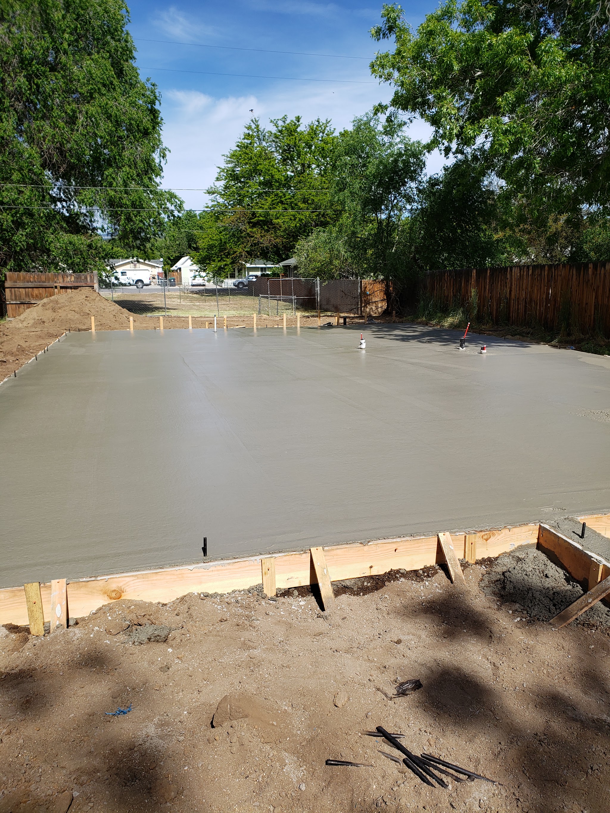 Williams Custom Concrete crew finishing a job